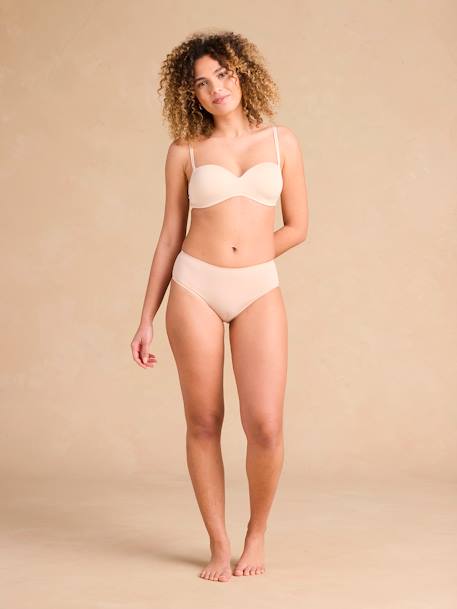 Soutien-gorge bandeau multipositions grossesse livré avec bretelles transparentes beige chiné - vertbaudet enfant 
