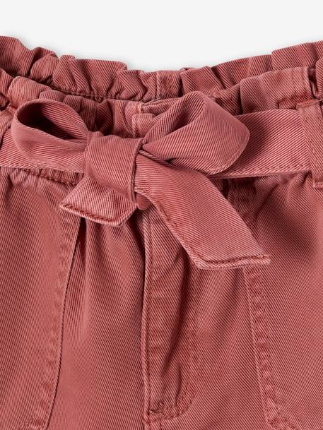 Short fille style paperbag écru+rose+tomette - vertbaudet enfant 