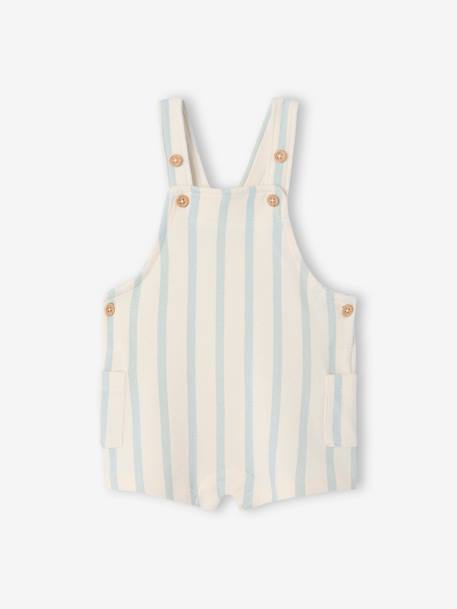 Printed Fleece Playsuit chequered beige+striped blue - vertbaudet enfant 