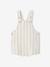Salopette courte bébé molleton imprimé carreaux beige+rayé bleu - vertbaudet enfant 