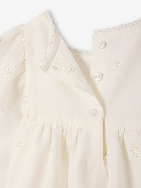 Blouse in Broderie Anglaise for Babies ecru - vertbaudet enfant 