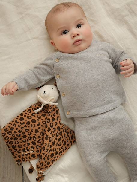 Ensemble naissance pull pantalon laine et cachemire personnalisable gris chiné - vertbaudet enfant 