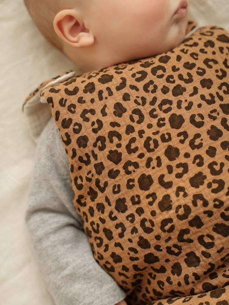 Reversible Baby Sleep Bag in Organic Cotton Gauze, ENVIE DE FRAISE ecru - vertbaudet enfant 