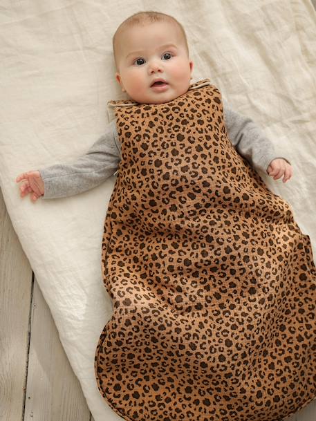 Reversible Baby Sleep Bag in Organic Cotton Gauze, ENVIE DE FRAISE ecru - vertbaudet enfant 