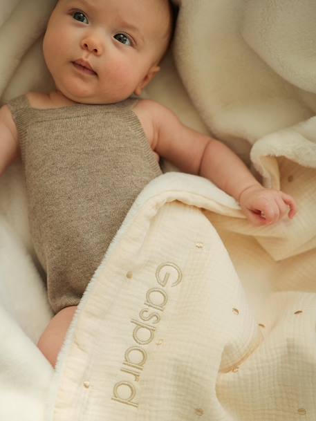 Cotton Gauze Throw for Newborns, ENVIE DE FRAISE ecru - vertbaudet enfant 