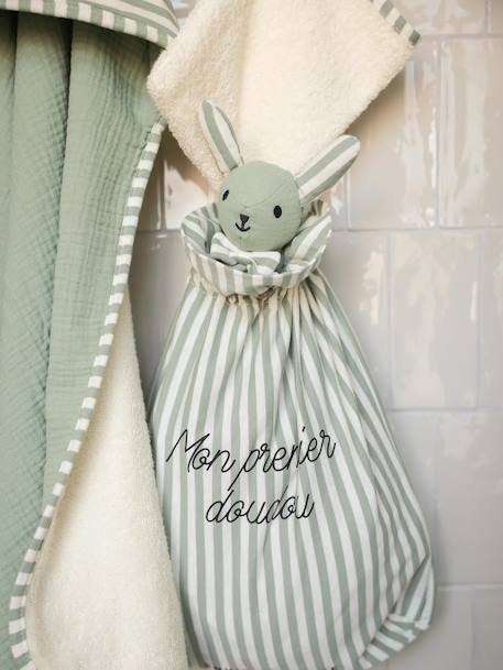 Organic Cotton Gauze Comforter, ENVIE DE FRAISE sage green - vertbaudet enfant 