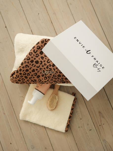 Bath Cape & Mitt Gift Set, ENVIE DE FRAISE ecru - vertbaudet enfant 