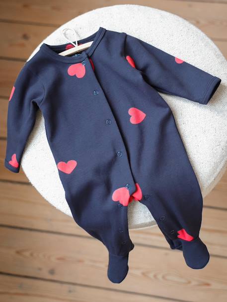 Velour Sleepsuit, 'Mon coeur' by ENVIE DE FRAISE navy blue - vertbaudet enfant 