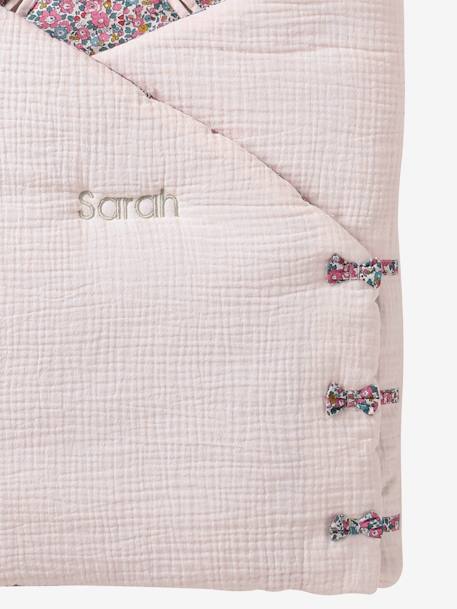 Nid d'ange en gaze de coton bio et tissu Liberty personnalisable rose pâle - vertbaudet enfant 