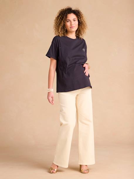 Organic Cotton T-Shirt, Maternity & Nursing Special, ENVIE DE FRAISE anthracite - vertbaudet enfant 
