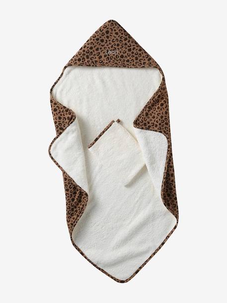 Bath Cape & Mitt Gift Set, ENVIE DE FRAISE ecru - vertbaudet enfant 