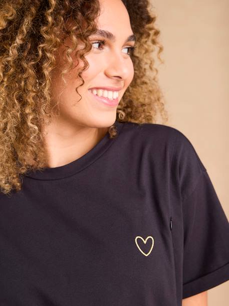 Organic Cotton T-Shirt, Maternity & Nursing Special, ENVIE DE FRAISE anthracite - vertbaudet enfant 