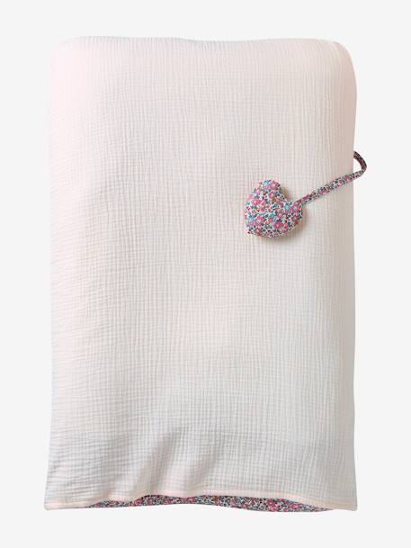 Changing Mat Cover in Liberty Fabric, ENVIE DE FRAISE pale pink - vertbaudet enfant 