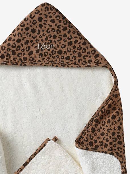 Coffret cadeau naissance cape de bain et gant de toilette personnalisable écru - vertbaudet enfant 