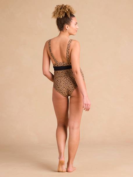 Maillot de bain de grossesse et allaitement réversible léopard beige - vertbaudet enfant 