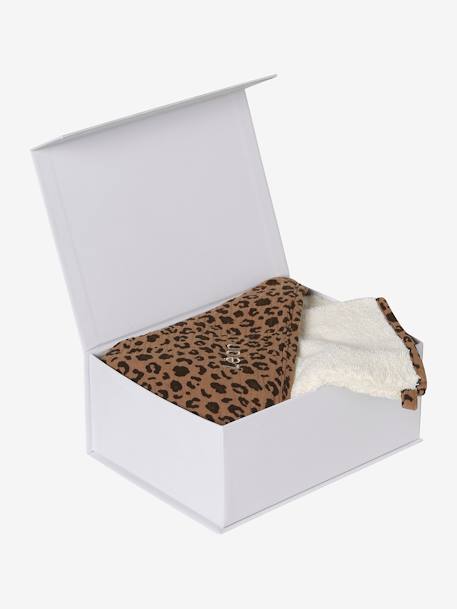 Bath Cape & Mitt Gift Set, ENVIE DE FRAISE ecru - vertbaudet enfant 