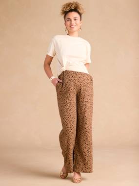 Pantalon de grossesse large en gaze de coton léopard  - vertbaudet enfant