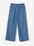 Pantacourt fille large en denim léger style 'paperbag' bleu moyen+double stone - vertbaudet enfant 