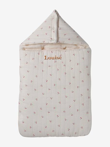 Nid d'ange enveloppant en coton beige imprimé+bleu glacier+bleu grisé+imprimé grenier+vanille - vertbaudet enfant 