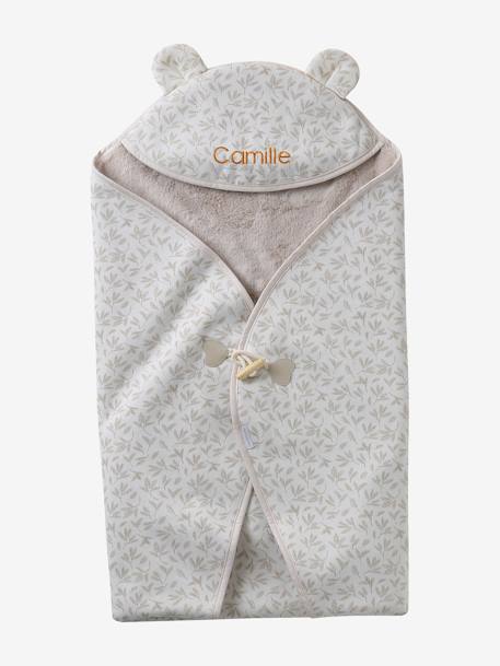 Throw with Hood in Fleece, Plush Lining for Baby printed beige - vertbaudet enfant 