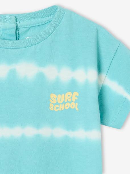Tie-Dye Effect T-Shirt for Babies turquoise - vertbaudet enfant 