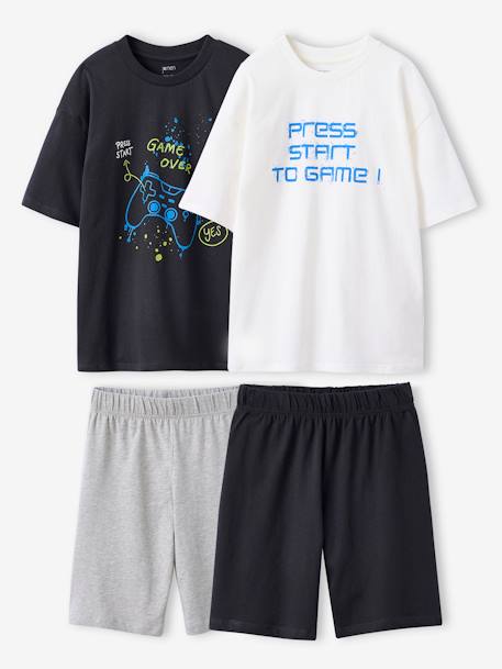 Pack of 2 Short Pyjamas, Gamer JONEN anthracite - vertbaudet enfant 
