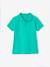 Polo garçon manches courtes broderie poitrine blanc+bleu+jaune pâle+kaki clair+MARINE+terracotta+vert émeraude - vertbaudet enfant 