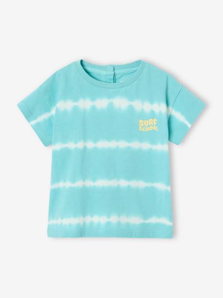 Tie-Dye Effect T-Shirt for Babies turquoise - vertbaudet enfant 
