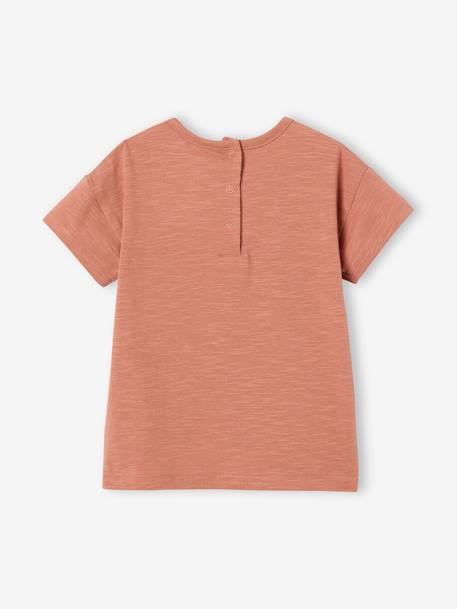 T-Shirt with 'Beach' Design for Babies terracotta - vertbaudet enfant 