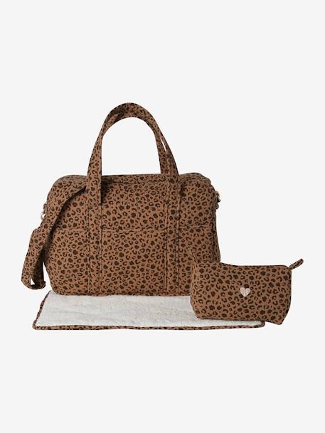 Sac à langer évolutif 24 ou 48h léopard personnalisable beige - vertbaudet enfant 