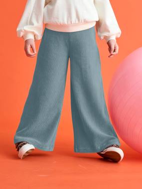 Girls-Wide Corduroy Trousers for Girls