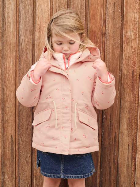 3-in-1 girls' parka pale pink - vertbaudet enfant 