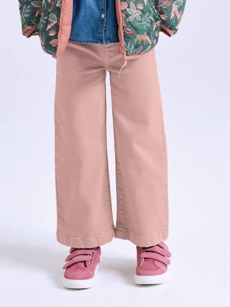 Girls' Basics Large Leggings mauve+navy blue - vertbaudet enfant 