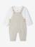 Ensemble bébé naissance cérémonie chemise salopette en lin et coton argile+bleu - vertbaudet enfant 