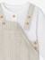 Ensemble bébé naissance cérémonie chemise salopette en lin et coton argile+bleu - vertbaudet enfant 