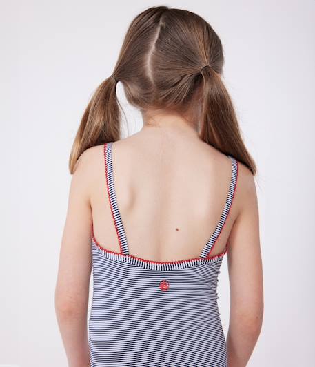 Striped Swimsuit for Girls, PETIT BATEAU blue - vertbaudet enfant 
