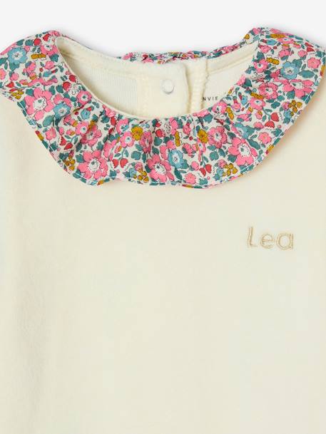 Velour & Liberty Fabric Pyjamas, ENVIE DE FRAISE ecru - vertbaudet enfant 