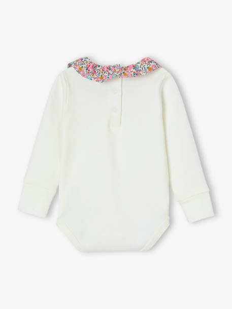 Body bébé fille évolutif col en tissu Liberty personnalisable écru - vertbaudet enfant 