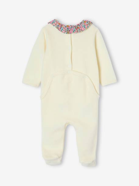Velour & Liberty Fabric Pyjamas, ENVIE DE FRAISE ecru - vertbaudet enfant 