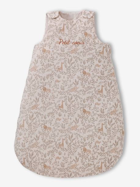 Sleeveless cotton gauze sleepbag, BABYLON printed beige - vertbaudet enfant 