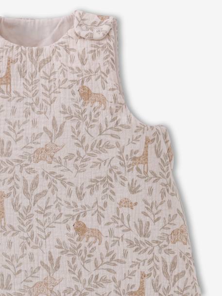 Sleeveless cotton gauze sleepbag, BABYLON printed beige - vertbaudet enfant 