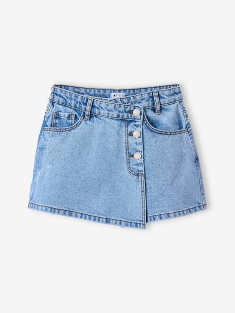 Asymmetrical Denim Skirt for Girls, JONEN light blue - vertbaudet enfant 