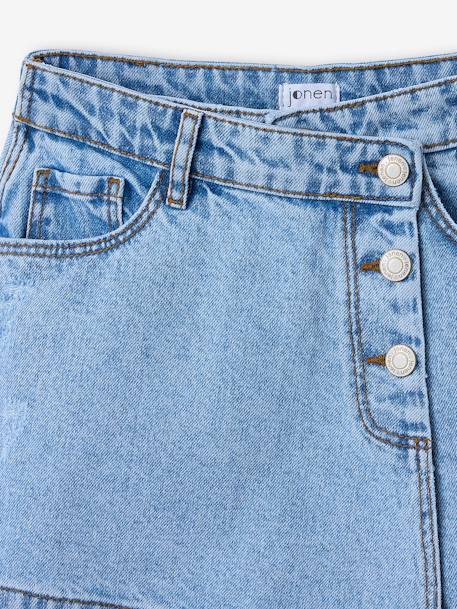 Asymmetrical Denim Skirt for Girls, JONEN light blue - vertbaudet enfant 