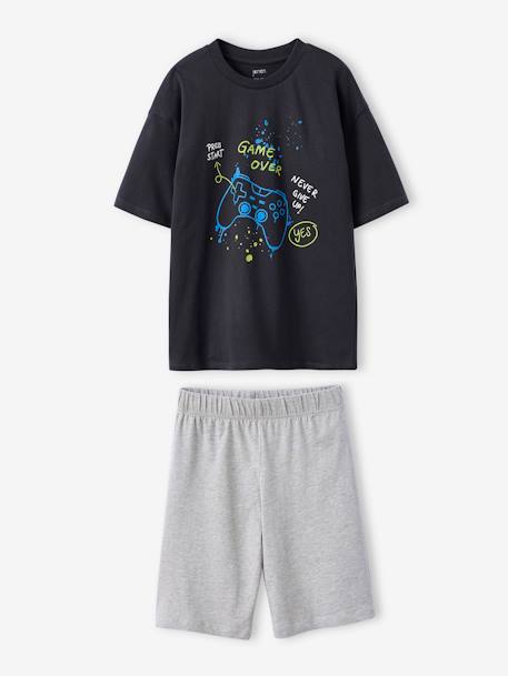 Pack of 2 Short Pyjamas, Gamer JONEN anthracite - vertbaudet enfant 