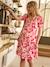 Short Floral Maternity Dress, ENVIE DE FRAISE khaki+red - vertbaudet enfant 