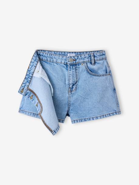 Asymmetrical Denim Skirt for Girls, JONEN light blue - vertbaudet enfant 