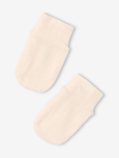 Kit naissance 5 pièces : brassière + pantalon + bonnet + gants + pochon écru - vertbaudet enfant 