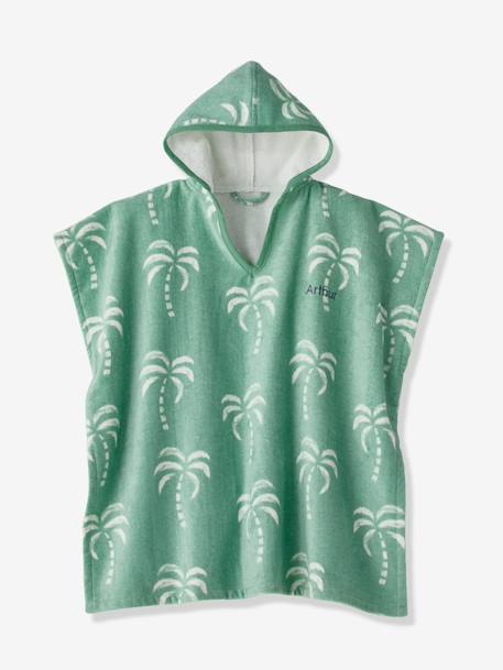 Poncho de bain / plage enfant personnalisable, avec coton recyclé carreaux bleu+lilas+menthe - vertbaudet enfant 