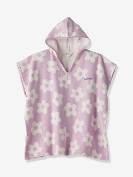 Poncho de bain / plage enfant personnalisable, avec coton recyclé carreaux bleu+lilas+menthe - vertbaudet enfant 