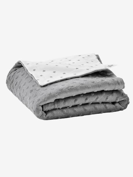 Plaid bébé en polaire minky et molleton STELLA EAU DE ROSE+GRIS - vertbaudet enfant 